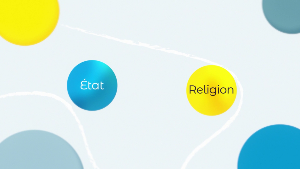 Planche d'illustration réalisée pour une vidéo en motion design sur le thème de la laïcité